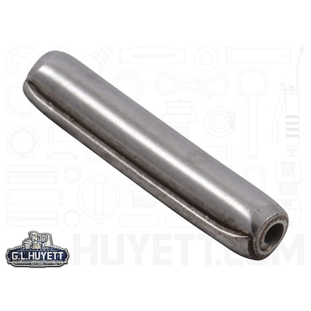Huyett Coiled Spring Pin, 1/8 in Outside Dia, 5/8 in L, Stainless Steel, 1 PK SPCSP-125-0625H